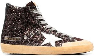 Golden Goose Francy Hoge Sneakers - Dames - Sneakers - Bruin - 37 EU - Katoen - Schoenen