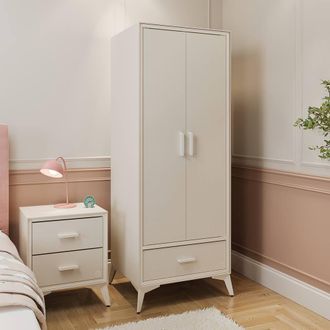 X Rocker Florence Canvas 2 Door Wardrobe in Beige