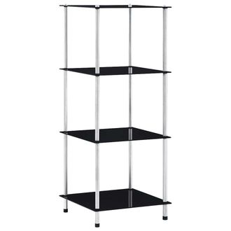 vidaXL Estanter&iacute;a 4 Niveles Cristal Templado Negro 40x40x100 Cm Vidaxl