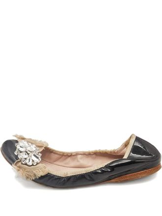 Miu Miu Lakleren ballerinas - Zwart