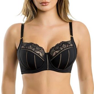 Affinitas Charlene Padded Balconette Bra in Black at Nordstrom, Size 36Ddd