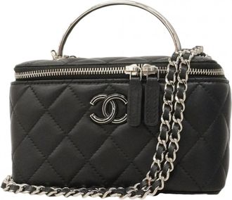 Chanel Black Leather Vanity Bag (Pre-Owned)