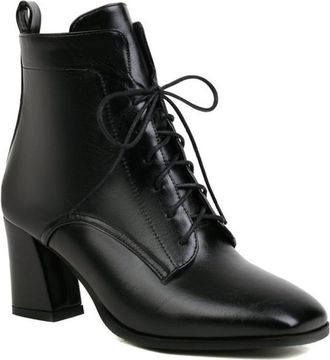 Generic Womens Square Toe Block Heel Ankle Boots Lace Up Faux Fur Lined Comfort Warm Winter Shoes for Casual and Party (Black,5.5)