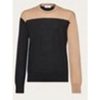 Ferragamo Black Beige Wool Sweater, Size XXL