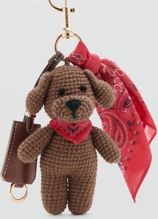 Mango Portachiavi peluche foulard marrone - Donna - Taglia unica - MANGO