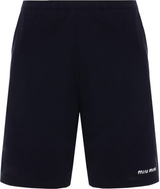 Miu Miu Shorts con ricamo - Blu