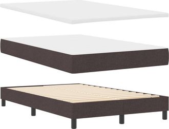 vidaXL Box Spring Bed with Mattress Dark Brown 120 x 200 cm Fabric vidaXL