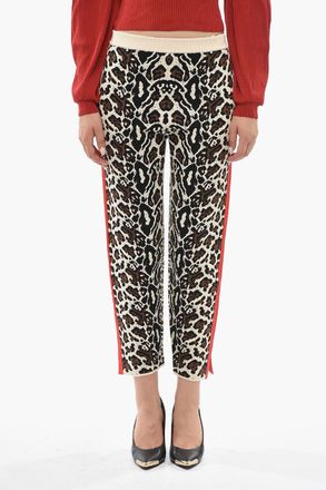 Stella McCartney Pantaloni in Maglia a Fantasia Animalier con Banda a Contrasto Stella McCartney