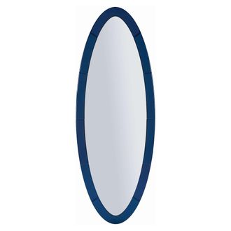 Dmora Espejo Trakai, Forma Ovalada, Tipo De Pared, Estructura Transparente, 55x150h Cm Azul