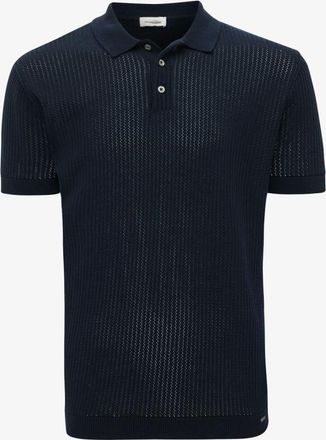 Gentiluomo Gebreide Stuctuur Polo | Donkerblauw