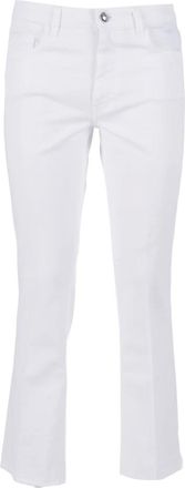 Fay Boot-cut Jeans, female, White, Size: W29 Flared Fringed Trousers