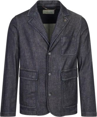 Canali Heren, Jassen, Blauw, Maat: 2XL