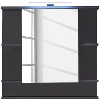 Trendteam smart living Tetis Mobili, Derivato del Legno, Grigio Scuro (Grafite)/Bianco (Alta lucentezza), 72 x 76 x 20 cm