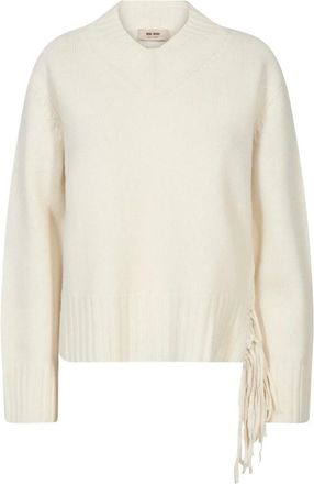 Mos Mosh MOS Mosh - V-hals Gebreid - Dames - Truien - Beige - Maat: XL