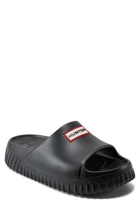 Hunter Finn Slide Sandal in Black at Nordstrom, Size 13