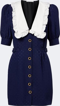 Alessandra Rich Belted silk jacquard minidress