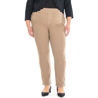 Nina Leonard Denim Pants in Mink/Black at Nordstrom Rack, Size 1X
