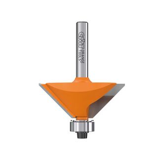 CMT Cmt - Fresa &Agrave; Biselar Con Rodamiento Hw Z2 - Di&aacute;metro De V&aacute;stago 6mm - Longitud De Corte 9,5mm - Para Madera Duro - Inclinaci&oacute;n 45&deg; Recta