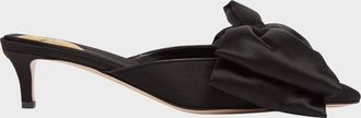 Valentino Garavani 45mm Yolande Satin Bow Mule Pumps