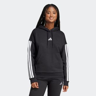 adidas Kapuzensweatshirt ADIDAS SPORTSWEAR W 3S FL HD, Damen, Gr. XS, weiss (schwarz, wei&szlig;), Obermaterial: 55% Baumwolle, 36% Polyester, 9% Viskose, normal, 