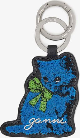 Ganni Blue Kitty Keyring