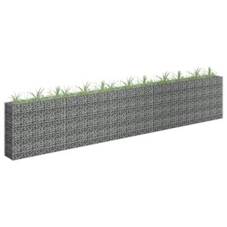 Berkfield Home Gabion Raised Bed Galvanised Steel 450x30x90 cm in Silver | Size: 450 x 30 x 90 cm