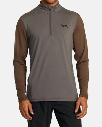 Rvca Sport Vent Half Zip Pullover In Graphite