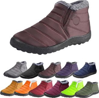 Generic Winter Shoes for Women Uk Orthopedic Boots for Women Waterproof Orthopedic Warm Boot Men and Womens Fur Lining Slip on Outdoor Warm Ankle Booties Walk