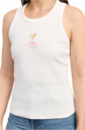 En Saison Mia Graphic Tank Top In White