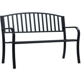 vidaXL Panchina da Giardino 125 cm Nera in Acciaio - Vidaxl