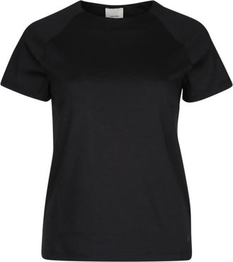 Calvin Klein Tops, Dames, Zwart, 2Xs, Moderne pasvorm Tee Liquid Touch T-shirts