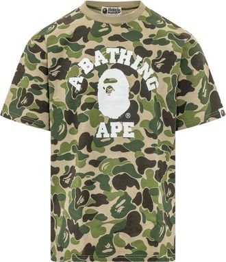 A Bathing Ape 1st Camo College Tee - Heren - T-shirts - Groen - XL - Katoen - Tops