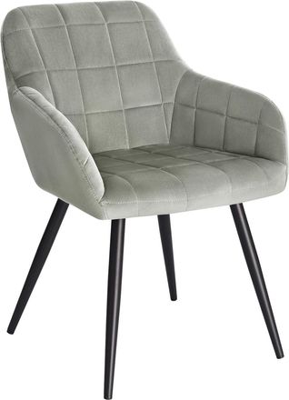 Woltu Woltu - 1 X Sillas De Comedor Nordicas Estilo Vintage Juego De 1 Silla De Cocina Silla Tapizada Con Reposabrazos Tapizadas En Terciopelo Estructura De