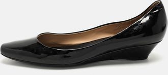 Tod's Tods Black Patent Leather Wedge Pumps