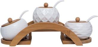 OEM Tarros De Cer&aacute;mica Para Especias, Juego De 3 Con Tapa Y Cuchara, Azucareros Y Saleros, Tarros Para Especias Para La Cocina Y La Mesa Del Comedor