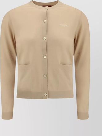 Gucci luxe ribbed cashmere cardigan pockets