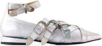 Toga Archives Womens Aj926 Flat Silver Calfskin