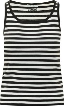 Max Mara Black Stripes Round Neck Top