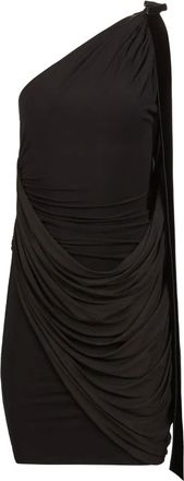 Nina Ricci Abito midi monospalla con design drappeggiato - Nero