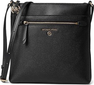 Michael Kors Jet Set Charm Small North/South Flat Crossbody Womens Handbags Black, Leather