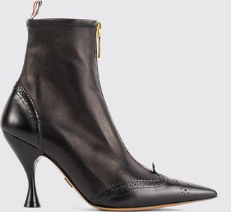 Thom Browne Stivaletti Wingtip in pelle con tacco alto a rocchetto e flag posteriore