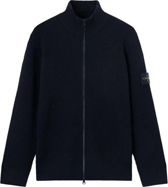 Stone Island Wol Cardigan - Heren - Vesten - Blauw - M - Wol - Truien & Vesten
