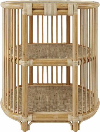 Rendez-Vous D&eacute;co Rendez-vous D&eacute;co - Mesa auxiliar de rat&aacute;n natural con 2 estantes - Marthe