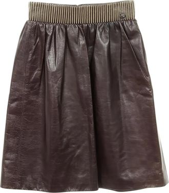 Chanel 1986-1988 lambskin skirt - women - Lambskin - 36 - Brown