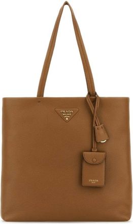 Prada Camel Leather Shopping Bag