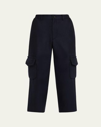 Comme Des Gar&ccedil;ons Cropped Wool-Blend Cargo Trousers