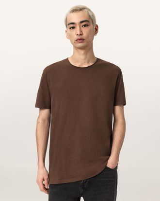 AllSaints Cotton Figure Crew Neck Raw Edge T-Shirt, Size: XXL