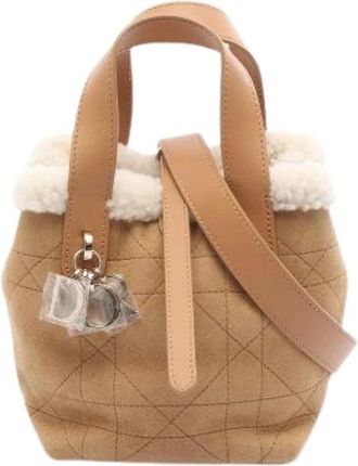 Dior Pre-owned Dior Alps Toujours Vertical Nano Shearling Handtas - Dames - Vintage Tas - Bruin - ONE Size - Leer - Vintage
