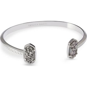 Kendra Scott Elton Station Cuff Bracelet in Platinum Drusy/Silver at Nordstrom
