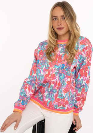 Zwillingsherz Hoodie ZWILLINGSHERZ Flower Sparkles, Damen, Gr. L/XL, bunt, Sweatware, Obermaterial: 50% Baumwolle, 50% Polyester, Sweatshirts Hoodie, Rundhals, gest